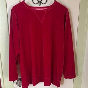 Woman Within Velvet Top - Deep Red